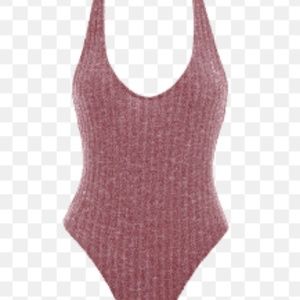 Red Open Back Bodysuit Perfect for Summer. Size S.